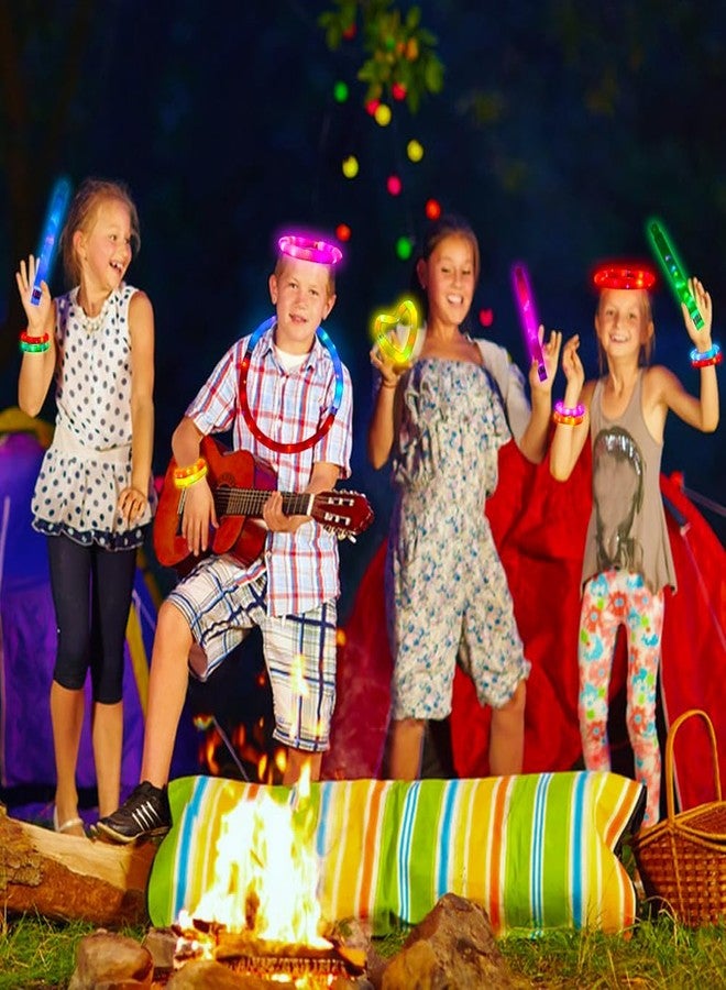 Siwarm 24 Pcs Glow Sticks Toys for Kids, LED Light Up Pop Tubes/Bracelet Party Favors for Kids,Glow in The Dark Party Supplies, Birthday Gifts Xmas Stocking Goodie Bags Stuffers Boys Girls - Image 3